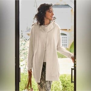 Soft Surroundings Womens Small Go Lively Travel Wrap Hoodie Jacket Sweatshirt